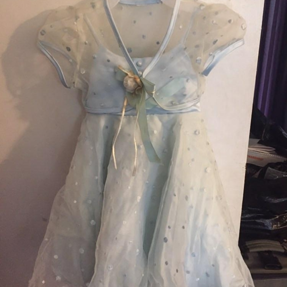 Sheer Polka Dot Dress with Ribbon Detail